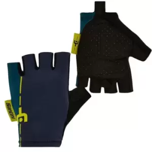 Image of Santini Maillot Jaune Tour De France 2022 Cycling Mitts - Blue