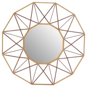 Image of Premier Housewares Zariah Geo Wall Mirror - Antique Gold Finish