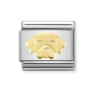 Image of Nomination Classic Gold Golden Retriever Charm