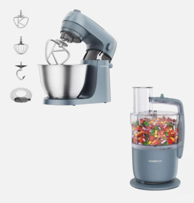 Image of Kenwood Go Food Processor, Stand Mixer Storm Blue