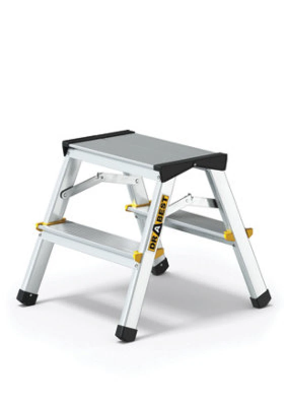 Image of Drabest Pro Aluminum Double-Sided Ladder, 2 Steps, 150 Kg