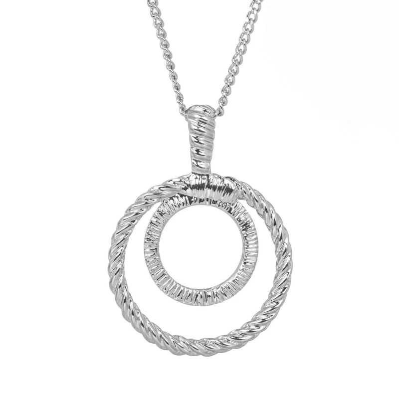 Image of Espree ESPREE Open Double Ring Pendant - Silver Silver One Size