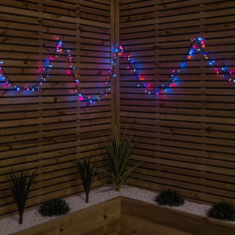 Image of 7.5m 300 LED Multi-Action Christmas Fairy Cap String Lights with Timer in Rainbow