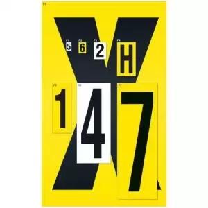 Image of Complete Packs of Self-Adhesive Numbers - H.9.5 x W.6mm - Yellow