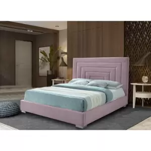 Image of Lisso Upholstered Beds - Plush Velvet, Small Double Size Frame, Pink - Pink