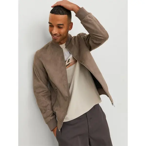 Image of Jack & Jones Falcon Rocky Faux Suede Bomber
