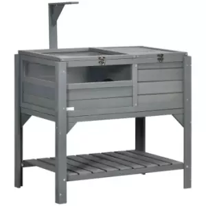 Image of PawHut Wooden Tortoise House w/ Run, Shelter, Shelf, Lamp Holder