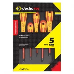 Image of CK Tools T49182D DextroVDE Screwdriver Slotted Parallel & PH Set Of 5