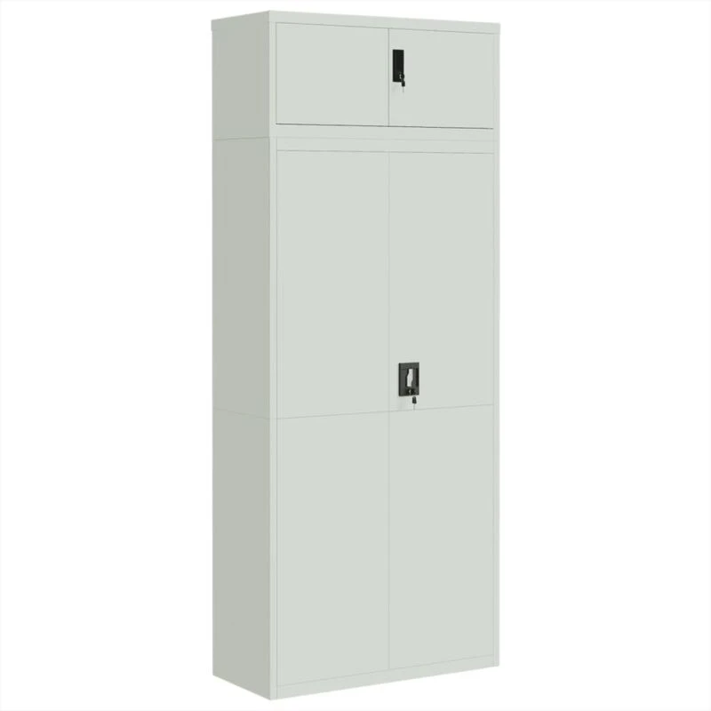Image of Vidaxl File Cabinet Light Grey 90X40X220 Cm Steel, Grey 3188320