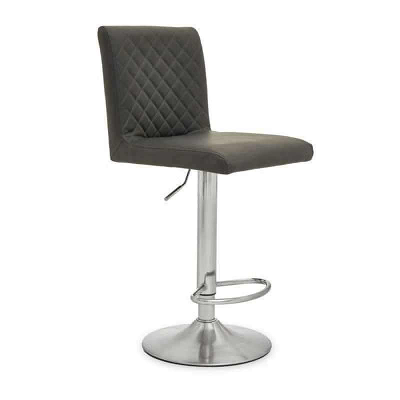 Image of Premier Housewares Interiors by Premier Baina Bar Stool With Round Base Mid Grey