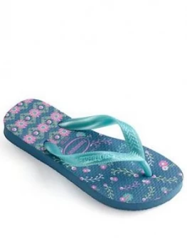 Image of Havaianas Girls Flores Flip Flop - Blue
