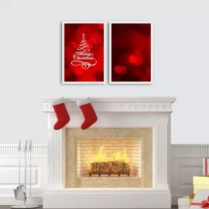 Image of 2PBCTNOEL-09 Multicolor Decorative Framed MDF Painting (2 Pieces)