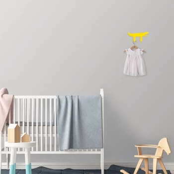 Image of Crocodile - Yellow Yellow Metal Wall Hook