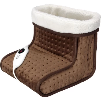 Image of Monzana - Electric Foot Warmer 6 Heat Settings 90 min Timer Size 47 Foot Heating Warm Shoe Overheating Protection Washable Brown