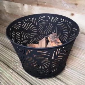 Image of 39cm Outdoor Garden Fire Pit / Fire Basket / Wood Burner Bowl in Black