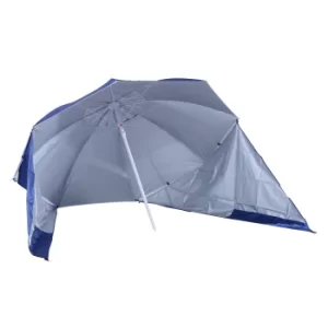 Image of Outsunny 2m Beach Sport Umbrella Parasol-Coated Blue Polyester/Steel