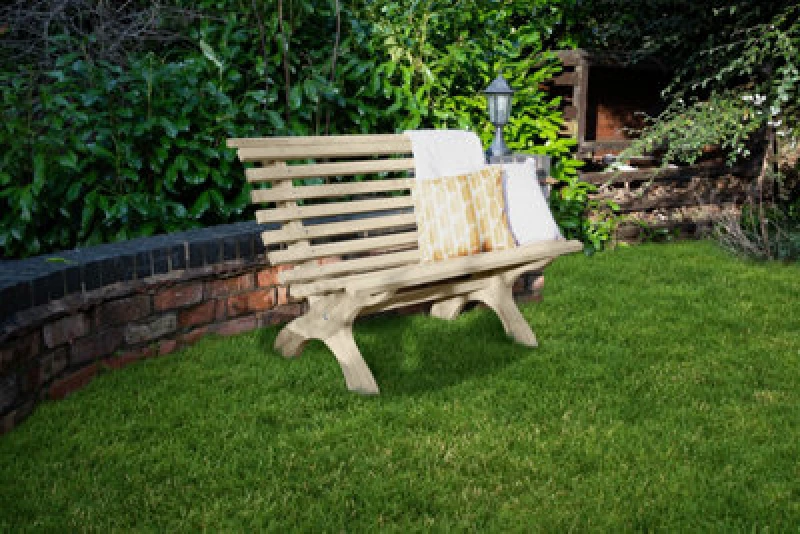 Image of Forest Kuba Curved Wooden Garden Bench 3'11 x 2'5 (1.20m x 0.74m)