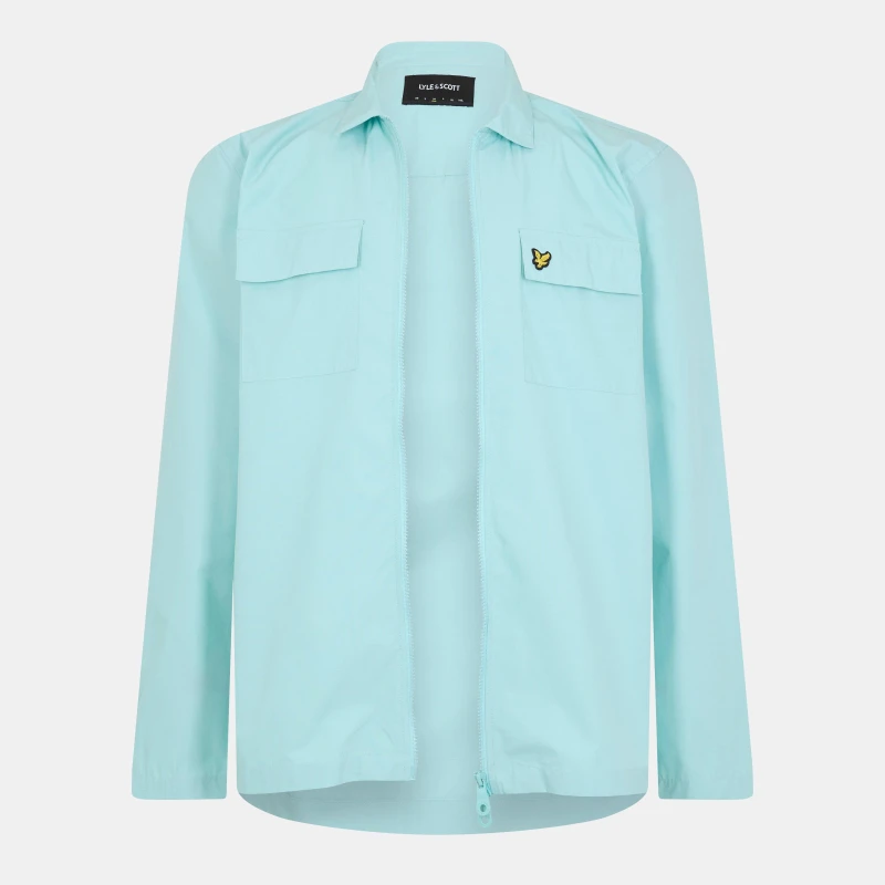Image of Lyle and Scott Mens Cotton Long Sleeve Zip Overshirt FutureBlue X580 male S