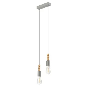 Image of Lamkur Lighting - Simon Cluster Pendant Ceiling Light Silver, 2x E27