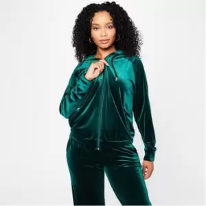 Image of Biba BIBA Velour Zip Hoodie - Green