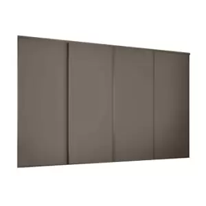 Image of Classic 4 Door Sliding Wardrobe Kit Stone Grey Panel (W)2978 x (H)2260mm
