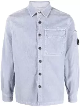 Image of C.P. COMPANY Corduroy Long-sleeve Shirt Blue