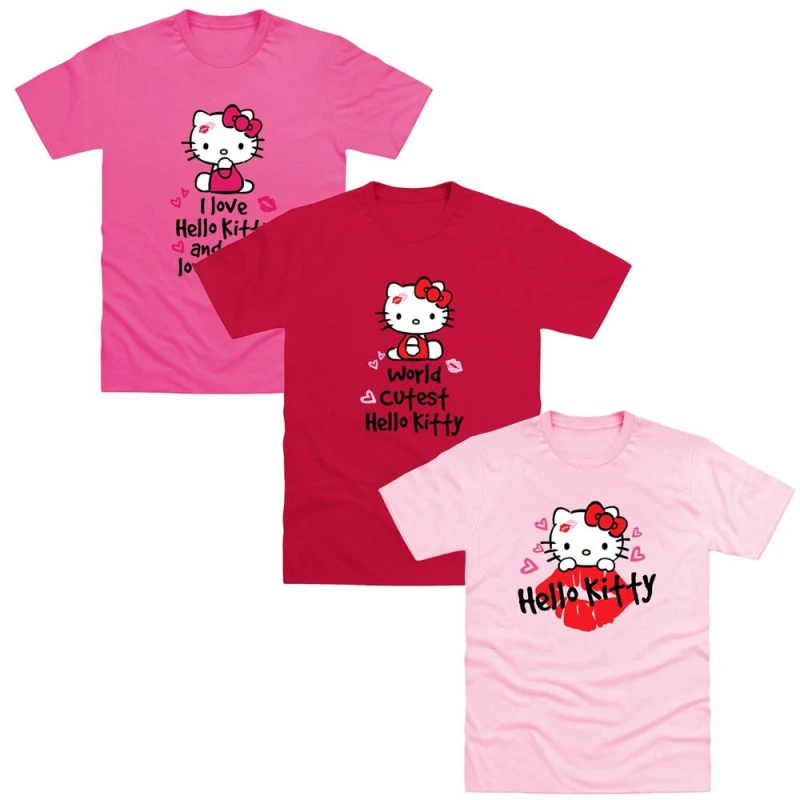 Image of Hello Kitty TC446 boys's Children's T shirt in Red