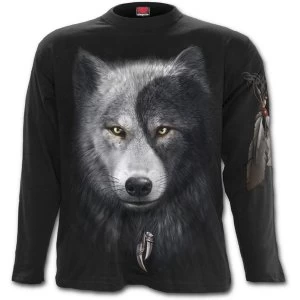 Image of Wolf Chi Mens Medium Long Sleeve T-Shirt - Black