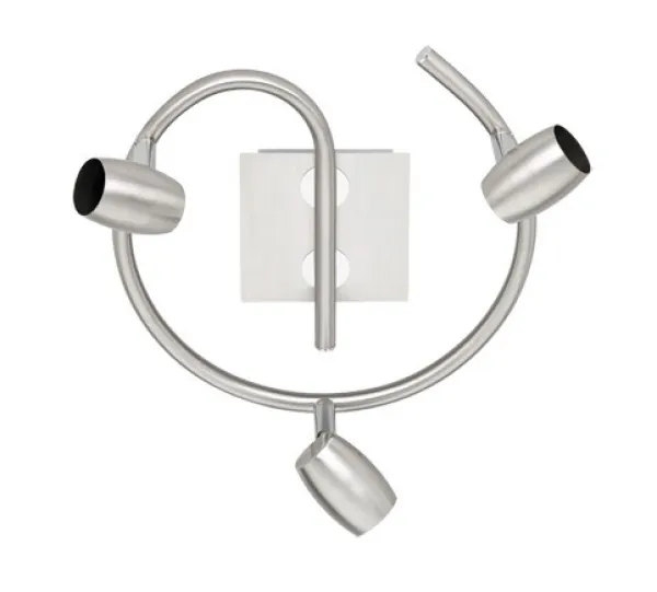 Image of Michael Modern 3 Light Multi Arm Semi Flush Ceiling Lamp Nickel Matt