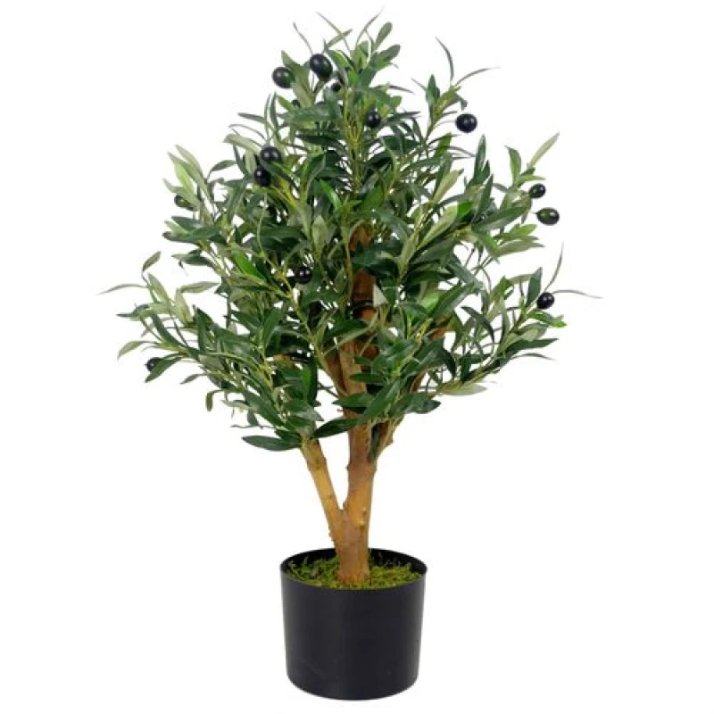 Image of Leaf 65cm Luxury Artificial Olive Tree Bush - Premium Range Green