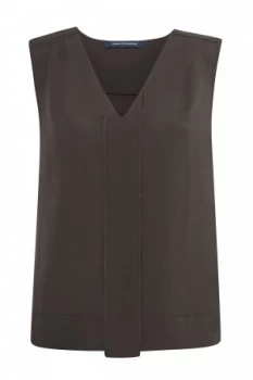 Image of French Connection Polly Plains V Neck Top Grey