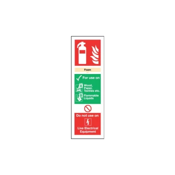 Image of Foam Fire Extinguisher Rigid PVC Sign - 100 X 300MM