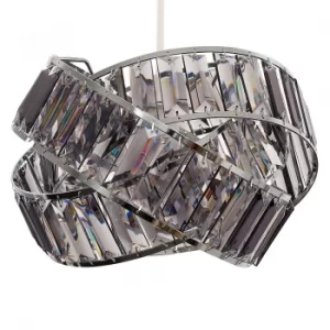 Image of Hudson Pendant Shade in Chrome and Smoked Grey