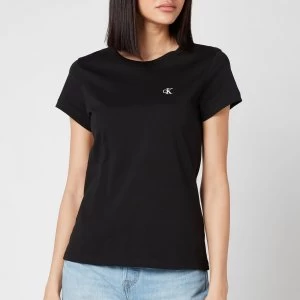 Image of Calvin Klein Jeans Womens Embroidered Logo Slim T-Shirt - CK Black - M