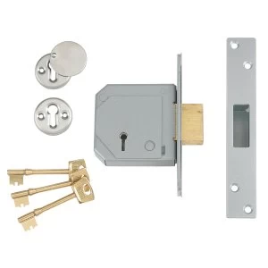Image of Union 3G114E 5 Lever Mortice Deadlock C-Series 67mm 2.5" - Satin Chrome