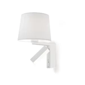 Image of Grok 2 Light Indoor Wall Light White with Reading, E27