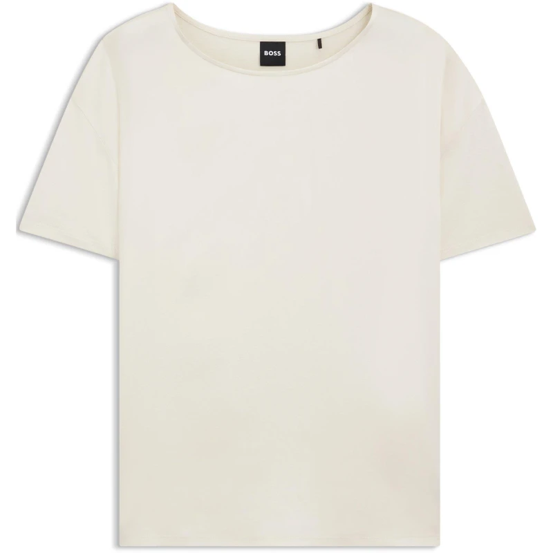 Image of Boss Womens Esandy Tonal Logo Print T-Shirt Open White female 8 (XS)