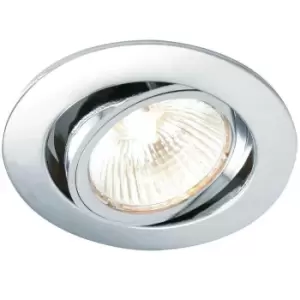 Image of TILTING Round Recess Ceiling Down Light Chrome 95mm Flush GU10 Lamp Fitting