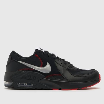 Image of Nike Black & Silver Air Max Excee Youth Trainers