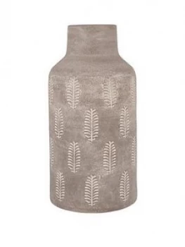 Image of Pacific Lifestyle Textured Matt Grey Fern Stoneware Vase