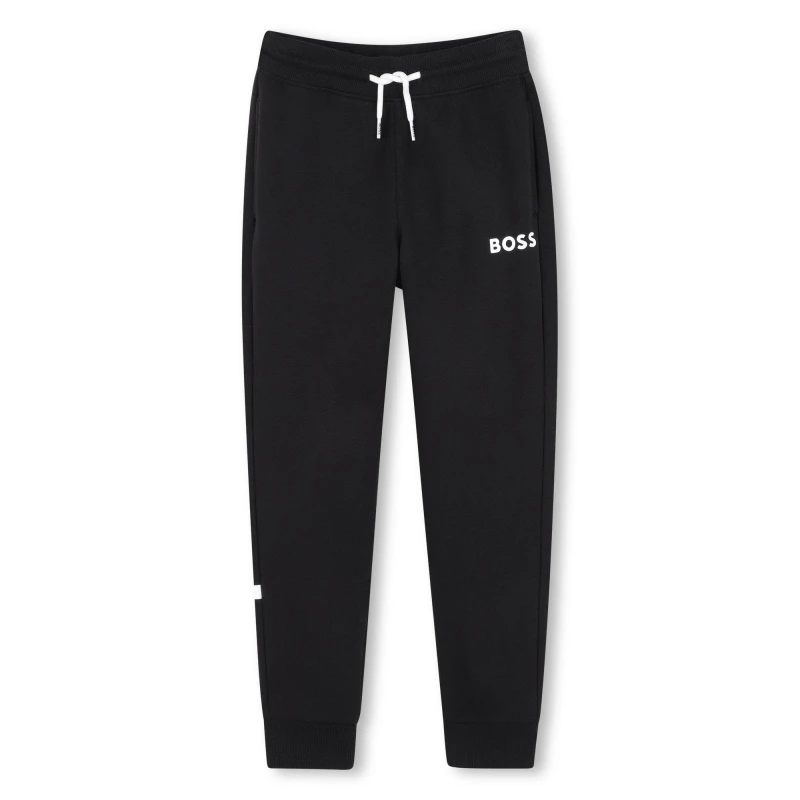 Image of Boss Kids Closed Hem Fleece Joggers Black male 10Y