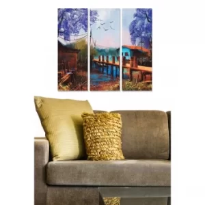 Image of MDF274654277 Multicolor Decorative MDF Painting (3 Pieces)