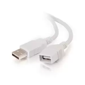 Image of C2G 1m USB 2.0 A Male to A Female Extension Cable - White