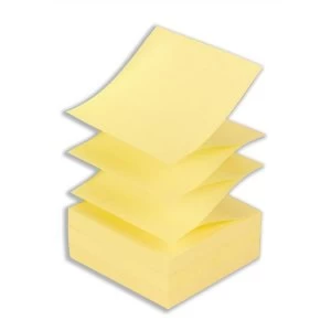 Image of Post it Z Notes 76 x 76mm Pop Up Fan Folded Refill Sticky Notes Canary Yellow 12 x 100 Sheets