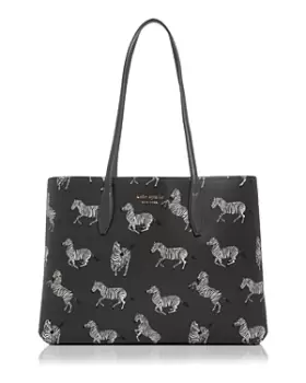Image of kate spade new york All Day Large Dancing Zebras Print Tote