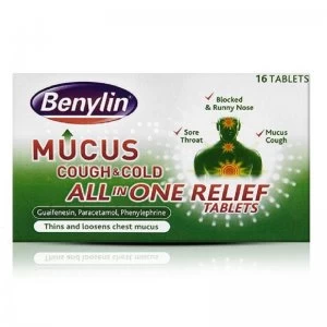 Image of Benylin Mucus Cough Cold All In One 16 Tablets