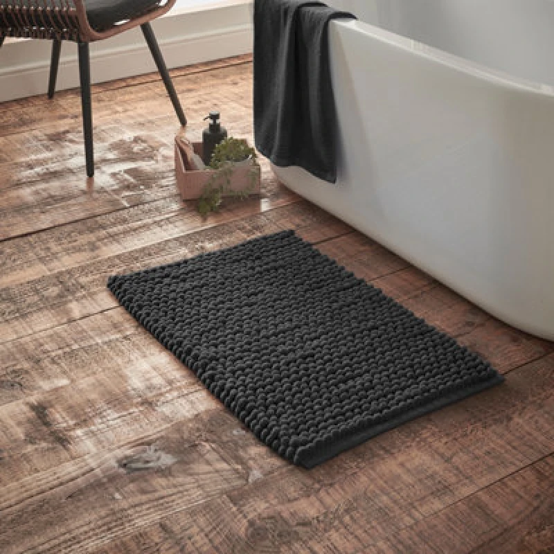 Image of Bianca Aspen Bobble 50X80Cm Bath Mat Black