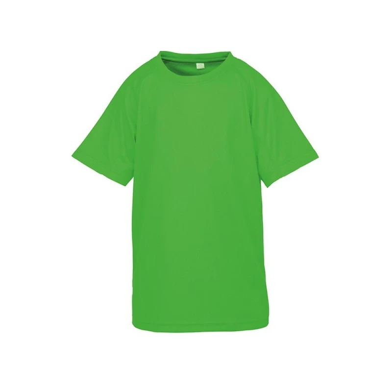 Image of Spiro Chidlrens Impact Performance Aircool T-Shirt in Green Size: 3-4 Years Green Unisex 3-4 Years