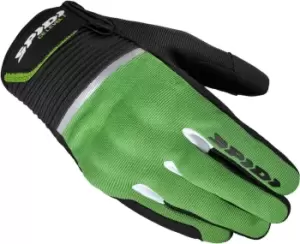 Image of Spidi Flash Motorcycle Gloves, black-green Size M black-green, Size M