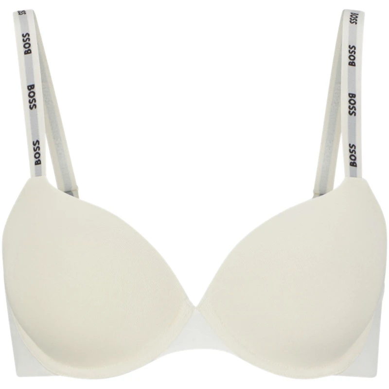 Image of BOSS Underwired Padded Bra With Adjustable Branded Straps - White White 32B